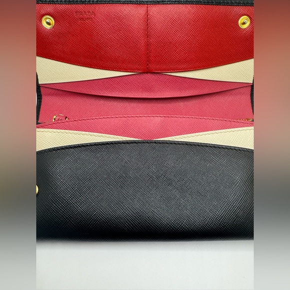 Rare Prada Continental Wallet w. Pink and White Stripes - Limited Edition - Picture 6 of 14